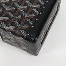 GOYARD Herringbone Chain Shoulder Bag PVC Leather Black Silver Auth 115239SM-15