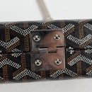 GOYARD Herringbone Chain Shoulder Bag PVC Leather Black Silver Auth 115239SM-9