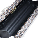 GOYARD Herringbone Chain Shoulder Bag PVC Leather Black Silver Auth 115239SM-10