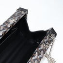 GOYARD Herringbone Chain Shoulder Bag PVC Leather Black Silver Auth 115239SM-20