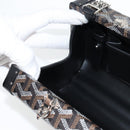 GOYARD Herringbone Chain Shoulder Bag PVC Leather Black Silver Auth 115239SM-21