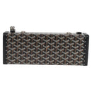 GOYARD Herringbone Chain Shoulder Bag PVC Leather Black Silver Auth 115239SM-13