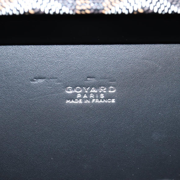 GOYARD Herringbone Chain Shoulder Bag PVC Leather Black Silver Auth 115239SM