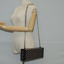 GOYARD Herringbone Chain Shoulder Bag PVC Leather Black Silver Auth 115239SM-23