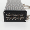 GOYARD Herringbone Chain Shoulder Bag PVC Leather Black Silver Auth 115239SM-4