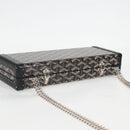 GOYARD Herringbone Chain Shoulder Bag PVC Leather Black Silver Auth 115239SM-6