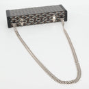 GOYARD Herringbone Chain Shoulder Bag PVC Leather Black Silver Auth 115239SM-7