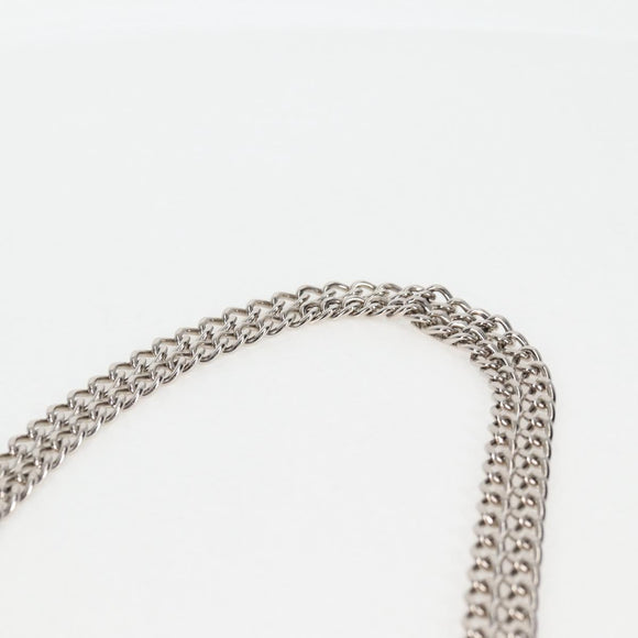 GOYARD Herringbone Chain Shoulder Bag PVC Leather Black Silver Auth 115239SM