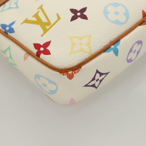 LOUIS VUITTON Multicolor Pochette Accessoires Pouch White M92649 Auth 115250