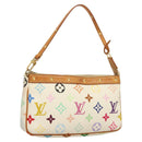LOUIS VUITTON Multicolor Pochette Accessoires Pouch White M92649 Auth 115250-1