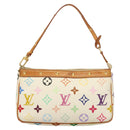 LOUIS VUITTON Multicolor Pochette Accessoires Pouch White M92649 Auth 115250-13