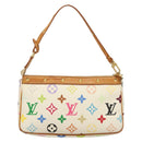 LOUIS VUITTON Multicolor Pochette Accessoires Pouch White M92649 Auth 115250-2