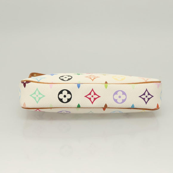LOUIS VUITTON Multicolor Pochette Accessoires Pouch White M92649 Auth 115250