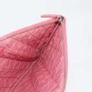 CHANEL Matelasse Clutch Bag Lamb Skin Pink Silver CC Auth 115255V-19