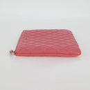 CHANEL Matelasse Clutch Bag Lamb Skin Pink Silver CC Auth 115255A-3