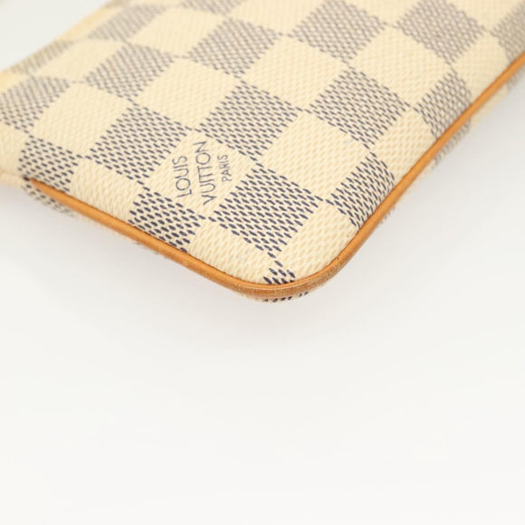 LOUIS VUITTON Damier Azur Pochette Mira MM Accessory Pouch N60027 LV Auth 115265