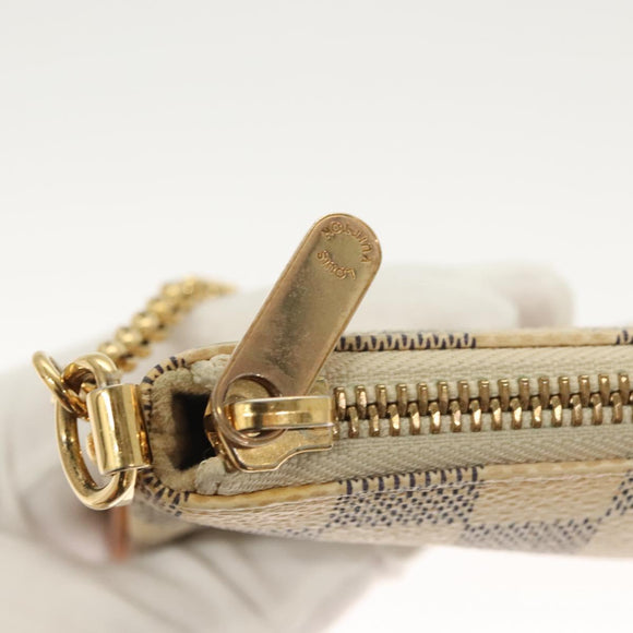 LOUIS VUITTON Damier Azur Pochette Mira MM Accessory Pouch N60027 LV Auth 115265