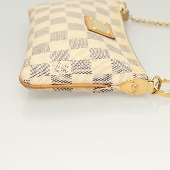 LOUIS VUITTON Damier Azur Pochette Mira MM Accessory Pouch N60027 LV Auth 115265