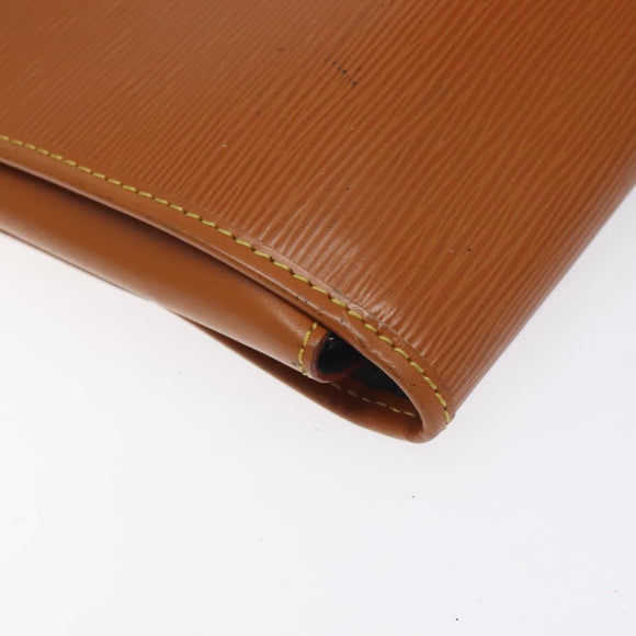 LOUIS VUITTON Epi Trousse Priant Clutch Bag Zipangu Gold LV Auth 115266