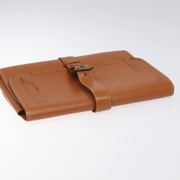 LOUIS VUITTON Epi Trousse Priant Clutch Bag Zipangu Gold LV Auth 115266