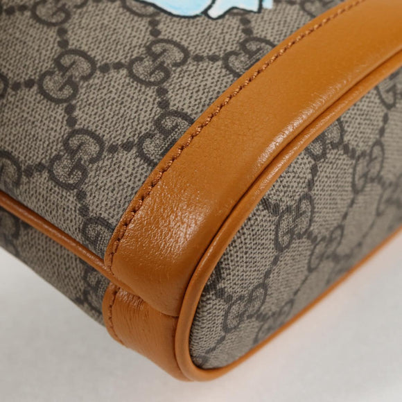 GUCCI GG Supreme Shoulder Bag PVC Beige Gold 660304 Auth 115292M