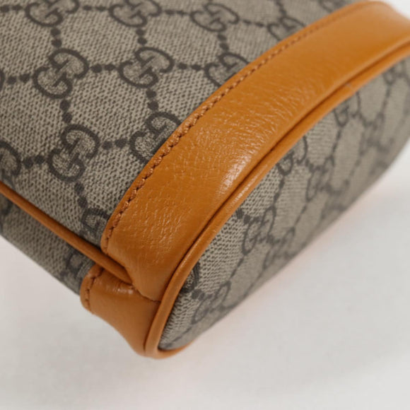 GUCCI GG Supreme Shoulder Bag PVC Beige Gold 660304 Auth 115292M