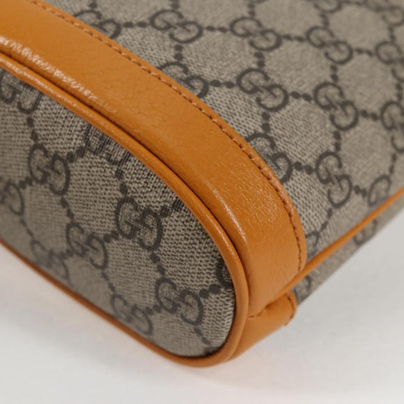 GUCCI GG Supreme Shoulder Bag PVC Beige Gold 660304 Auth 115292M