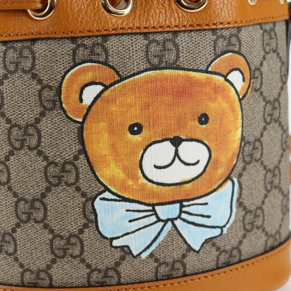 GUCCI GG Supreme Shoulder Bag PVC Beige Gold 660304 Auth 115292M