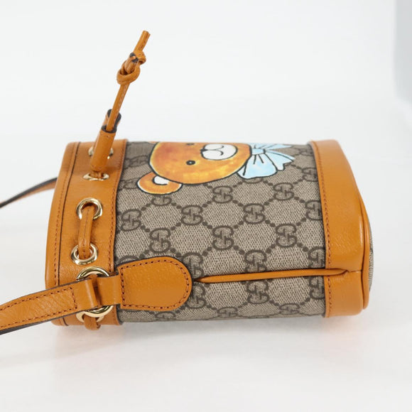 GUCCI GG Supreme Shoulder Bag PVC Beige Gold 660304 Auth 115292M