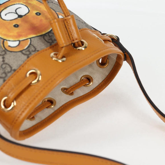 GUCCI GG Supreme Shoulder Bag PVC Beige Gold 660304 Auth 115292M