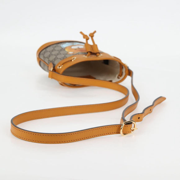 GUCCI GG Supreme Shoulder Bag PVC Beige Gold 660304 Auth 115292M