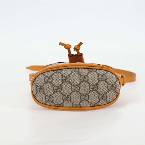 GUCCI GG Supreme Shoulder Bag PVC Beige Gold 660304 Auth 115292M