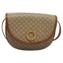 CELINE Macadam Canvas Shoulder Bag Beige Auth 115316-13
