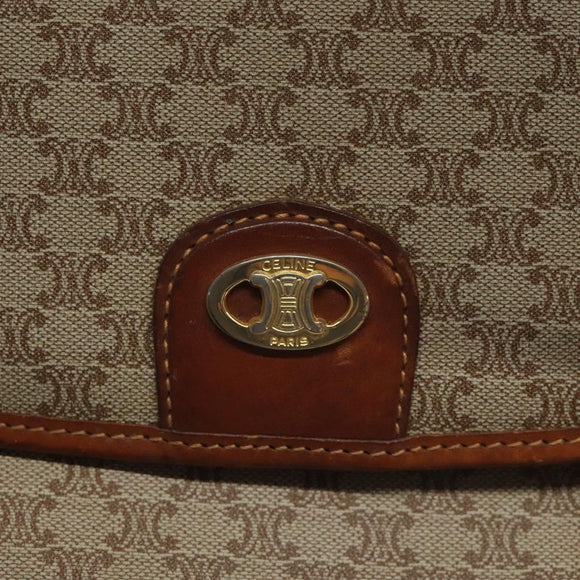 CELINE Macadam Canvas Hand Bag Beige Auth 115341