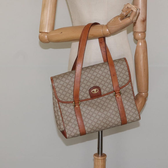 CELINE Macadam Canvas Hand Bag Beige Auth 115341