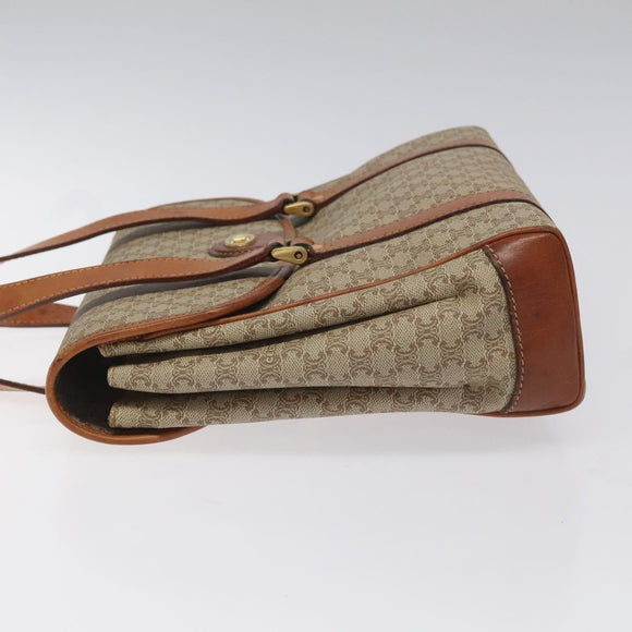 CELINE Macadam Canvas Hand Bag Beige Auth 115341