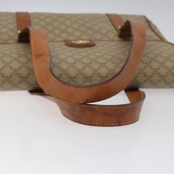 CELINE Macadam Canvas Hand Bag Beige Auth 115341