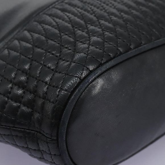 BALLY Hand Bag Leather Black Auth 115343