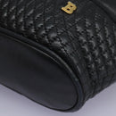 BALLY Hand Bag Leather Black Auth 115343-14