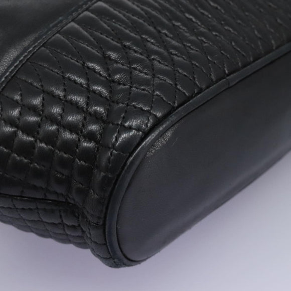 BALLY Hand Bag Leather Black Auth 115343