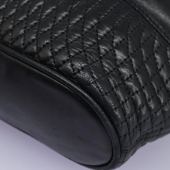 BALLY Hand Bag Leather Black Auth 115343