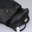 BALLY Hand Bag Leather Black Auth 115343-10