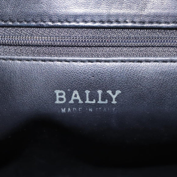 BALLY Hand Bag Leather Black Auth 115343