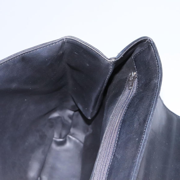 BALLY Hand Bag Leather Black Auth 115343