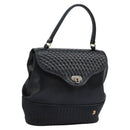 BALLY Hand Bag Leather Black Auth 115343-1