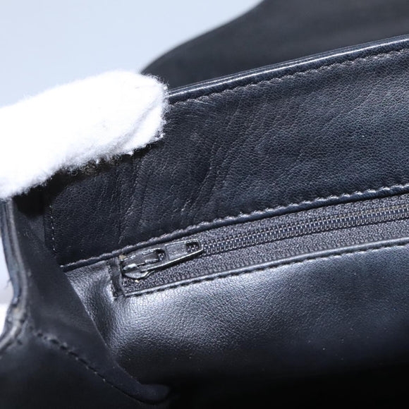 BALLY Hand Bag Leather Black Auth 115343