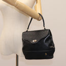 BALLY Hand Bag Leather Black Auth 115343-23
