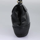 BALLY Hand Bag Leather Black Auth 115343-4