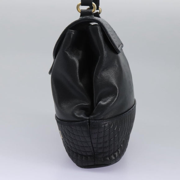 BALLY Hand Bag Leather Black Auth 115343