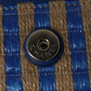 CHANEL Chain Shoulder Bag Raffia Blue CC Auth 115347AM-24